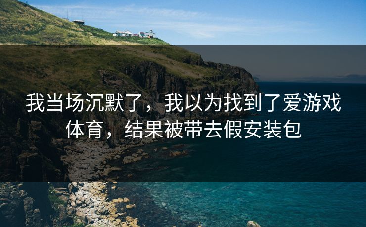 我当场沉默了，我以为找到了爱游戏体育，结果被带去假安装包