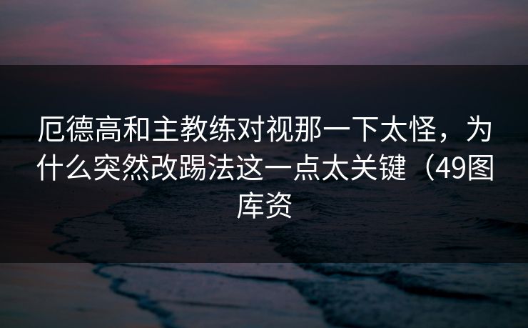 厄德高和主教练对视那一下太怪，为什么突然改踢法这一点太关键（49图库资