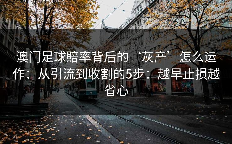 澳门足球賠率背后的‘灰产’怎么运作：从引流到收割的5步：越早止损越省心