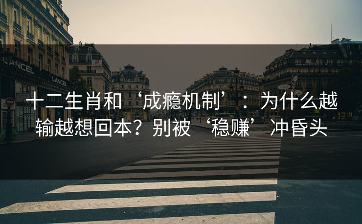 十二生肖和‘成瘾机制’：为什么越输越想回本？别被‘稳赚’冲昏头